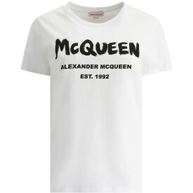 ALEXANDER MCQUEEN アレキサンダー マックイーン ホワイト White "Graffiti" t-shirt Tシャツ レディース 春夏2024 608614QZAD30909 【関税・送料無料】【ラッピング無料】 vi