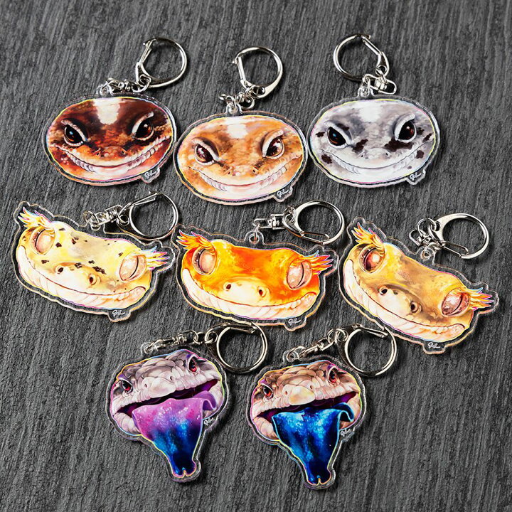 楽天市場】キーホルダー 爬虫類グッズ アオジタトカゲ クレステッド 