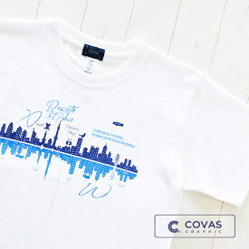 COVAS GRAPHIC Tシャツ 東京砂漠 ホワイト 白 301478-10 ユニセックス 半袖 プリントTシャツ 東京 日本 綿 デザイン コバスグラフィック