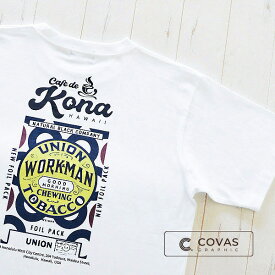 COVAS GRAPHIC Tシャツ カフェ・ド・コナ ホワイト 白 301454-10 ユニセックス 半袖 プリントTシャツ ハワイ カフェ 綿 デザイン コバスグラフィック