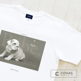 COVAS GRAPHIC Tシャツ マイベイブ ホワイト 白 303133-10 ユニセックス 半袖 プリントTシャツ 犬 フォトプリント 綿 デザイン コバスグラフィック