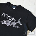 【SALE】【セール】　COVAS GRAPHIC ユニセックス Tシャツ "オーシャンホエール" 325013-19 ブラック 黒 半袖 綿100% 鯨 クジラ プリントTシャツ デザインTシャツ グラフィックTシャツ メンズ レディース 男女兼用