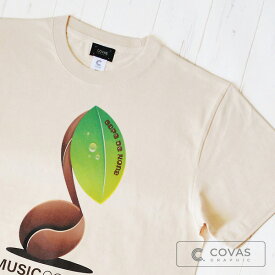 COVAS GRAPHIC ユニセックス Tシャツ "ミュージックコーヒー" 325204-12 ナチュラル 半袖 綿100% 音符 音楽 プリントTシャツ デザインTシャツ グラフィックTシャツ メンズ レディース 男女兼用