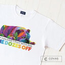 【SALE】【セール】　COVAS GRAPHIC Tシャツ "レインボー犬" ホワイト 白 337302-10 ユニセックス 半袖 綿100% 犬 ブルドッグ プリントTシャツ デザインTシャツ グラフィックTシャツ メンズ レディース 男女兼用