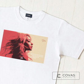 COVAS GRAPHIC Tシャツ "サンタモニカウインド" ホワイト 白 349424-10 ユニセックス 半袖 綿100% 女性 美人 プリントTシャツ デザインTシャツ グラフィックTシャツ メンズ レディース 男女兼用