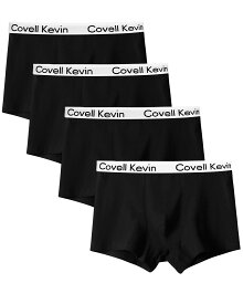 Covell Kevin ボクサーパンツ 4枚セット メンズ 抗菌防臭 吸汗速乾 60S天然綿 60番手の綿糸 ボクサーブリーフ 前閉じ ローライズ パンツ 下着 肌着 男性下着 まとめ買い バロット 人気 日本国内企業/電話サービス/無条件で返品可 5代目最新アップグレード 送料無料 父の日