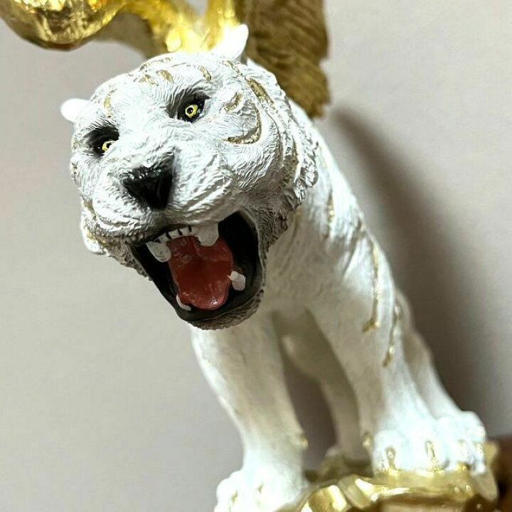 楽天市場】黄金の翼 ホワイトタイガー 白虎 置物 オブジェ インテリア 