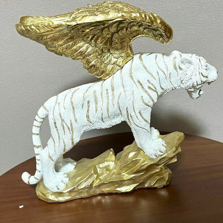 楽天市場】黄金の翼 ホワイトタイガー 白虎 置物 オブジェ インテリア 