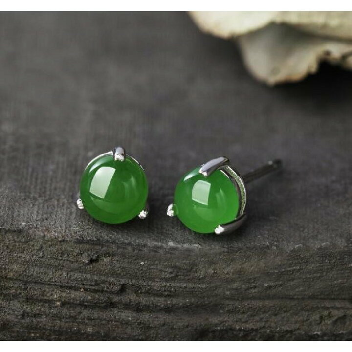 楽天市場】天然翡翠 ピアス レディース スタッドピアス 6mm 一粒  