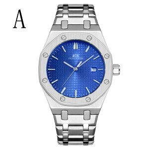 高級メンズ腕時計 自動巻き ステンレス製 スポーツウォッチ 45mm 大型フェイス 防水3気圧 安全バックル 多色展開 シルバー ゴールド ローズゴールド ブルー ブラック シルバー文字盤 カジュ