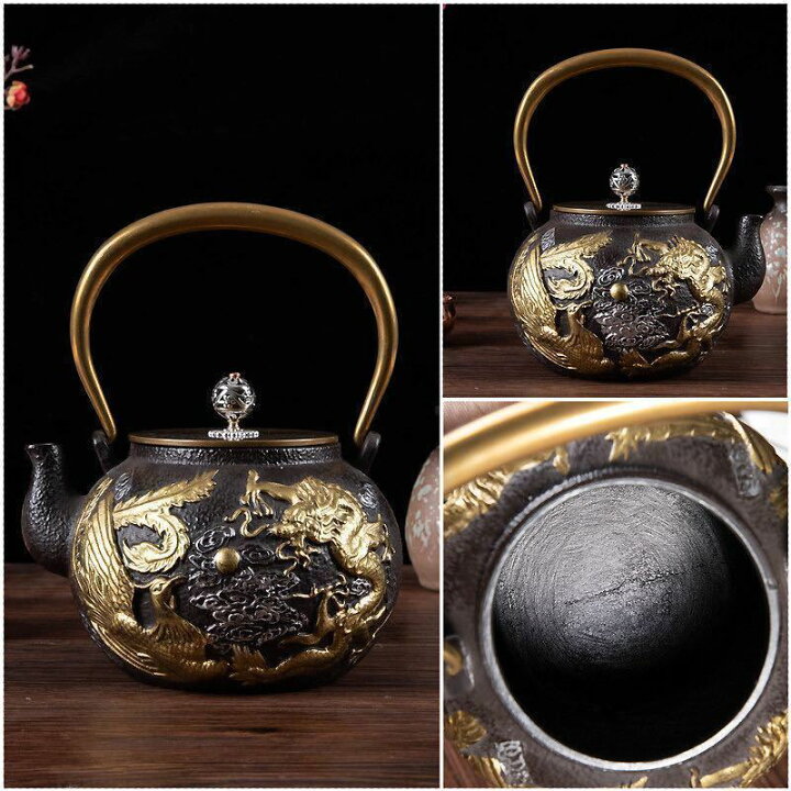 楽天市場】高級 南部鉄器 茶壺 手彫り鉄壺 鉄やかん やかん ポット 