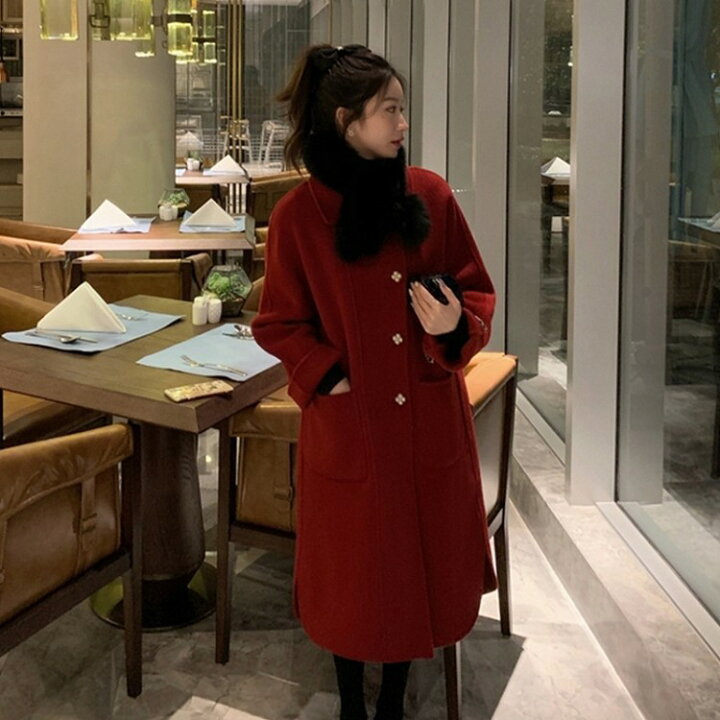 楽天市場】ひざ丈チェスターコート ウールコート ロングコート  