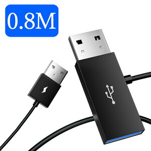 �yOttocast �I�b�g�L���X�g�zUSB 2.0 Y���P�[�u�� 0.8m (�^�C�vA���X - �f���A��USB�I�X)�d���⏕�P�[�u��[���[���� ��������]