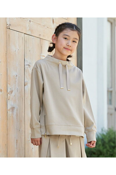 【洗濯機で洗える／親子コーデ】GOKU楽鹿の子ダンボールサイドジッププルオーバー（120~160cm）
