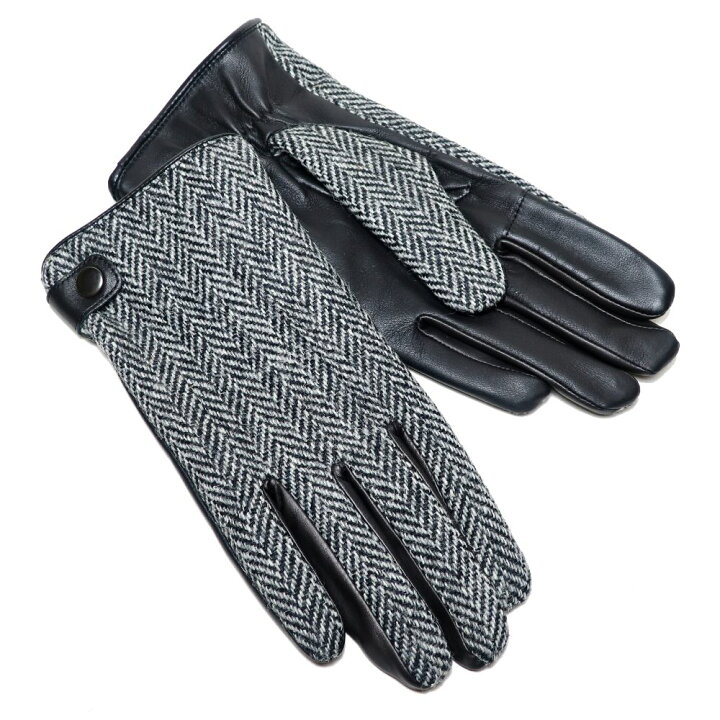 楽天市場】ハリスツイード 手袋 メンズ へリンボーン柄 グレー 日本製  