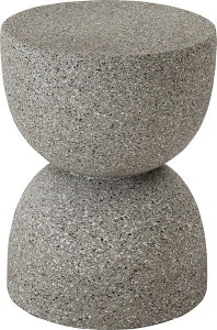 サイドテーブル テラゾー柄 おしゃれ オブジェ ナイトテーブル ソファサイド グレー モダン ベッドサイド ミニテーブル ストーン 大理石調 砂時計型 石 灰色 マーブル 丸 円 コンパクト 省ス