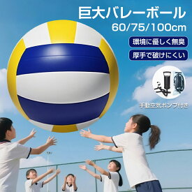 ビーチボール ジャイアント バレーボール 60cm / 75cm/100cm 巨大 特大 盛り上がる ビーチバレー バレーボール 大きい 電動空気ポンプ付き ゲーム ビーチスポーツ ビーチ 海 アウトドア 川 パーティー プール バレー マリンスポーツ 子供 おもちゃ 大人 夏 公園 海水浴