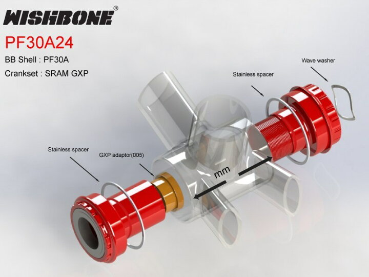 ウィッシュボーン PF30A386 46mm 68mm ボトムブラケット 最旬ダウン 46mm ウィッシュボーン PF30A386 46mm 68mm ボトムブラケット 最旬ダウン 46mm