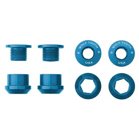 WOLF TOOTH（ウルフトゥース）Set of 4 Chainring Bolts+Nuts for 1X - 4 pcs. blue 6mm チェーンリングボルト