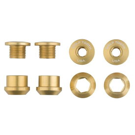 WOLF TOOTH（ウルフトゥース）Set of 4 Chainring Bolts+Nuts for 1X - 4 pcs. gold 6mm チェーンリングボルト