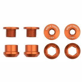 WOLF TOOTH（ウルフトゥース）Set of 4 Chainring Bolts+Nuts for 1X - 4 pcs. Orange 6mm チェーンリングボルト