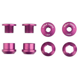 WOLF TOOTH（ウルフトゥース）Set of 4 Chainring Bolts+Nuts for 1X - 4 pcs. purple 6mm チェーンリングボルト