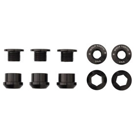 WOLF TOOTH（ウルフトゥース）Set of 5 Chainring Bolts+Nuts for 1X - 5 pcs. black 6mm チェーンリングボルト