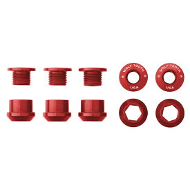 WOLF TOOTH（ウルフトゥース）Set of 5 Chainring Bolts+Nuts for 1X - 5 pcs. red 6mm チェーンリングボルト
