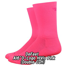 【6/7は「2倍！」エントリーでポイントUP】DeFeet（ディフィート）AI 6" D-Logo HiVis Pink (Double Cuff)ソックス 靴下