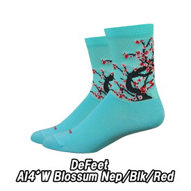 【5/30は「4倍！」エントリーでポイントUP】DeFeet（ディフィート）AI 4" W Blossum Nep/Blk/Red ソックス 靴下