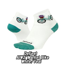 【5/30は「4倍！」エントリーでポイントUP】DeFeet（ディフィート）AI W 2" Market Bike White/Teal ソックス 靴下