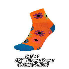 【5/15は「5倍！」Wエントリーで更にポイントUP】DeFeet（ディフィート）AI 2" W Flower Power (Orange/P.Blue) ソックス 靴下