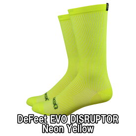 【4/25は「5倍！」Wエントリーで更にポイントUP】DeFeet（ディフィート）Evo Disruptor Hi-Vis Yellow 8" ソックス 靴下