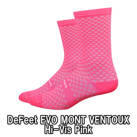 【4/20は「4倍！」エントリーでポイントUP】DeFeet（ディフィート）Evo Mont Ventoux Hi-Vis Pink 6″ ソックス 靴下