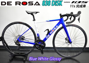 DEROSA 2024 ROADBIKE 838 DISK Shimano 105 11s Blue White Glossy f[U 2024Nf [hoCN 838 fBXN V}m 105 11Xs[h  u[zCg ObV[ J[ ViyΖʔ̔ziʔ̕s