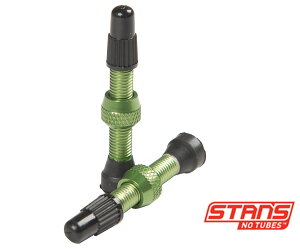 �y4/18�́u�ő�4�{�I�v�G���g���[�Ń|�C���gUP�zStan�fs NoTubes �X�^���Y�m�[�`���[�u VALVE STEM PAIR AL PRESTA 35MM 44MM GREEN �O���[�� ROADBIKE ���[�h�o�C�N �A���~�o���u