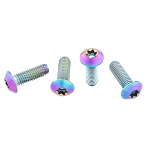 �y5/20�́u4�{�I�v�G���g���[�Ń|�C���gUP�zWOLF TOOTH�i�E���t�g�D�[�X�jTi Oil Slick Water bottle cage bolts low profile 4 pack �I�C���X���b�N �`�^�j�E������ �{�g���P�[�W �{���g M5x0.8mm 15mm