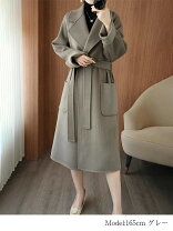楽天市場】カシミヤ ロングコート（カラーグレー）（レディース 