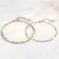 ペアブレスレット ペアルック カップル お揃い 金属アレルギー対応 ペア ブレスレット シルバー S925 2個…