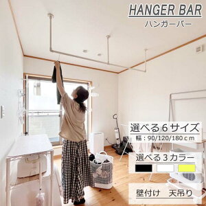アイアン ハンガーバー 幅90cm 120cm 180cm 天吊り 壁付け ハンギングバー ハンガーパイプ ハンガーラック ウォールハンガー おしゃれ 壁掛け ハンガー インテリア パイプハンガー クローゼット