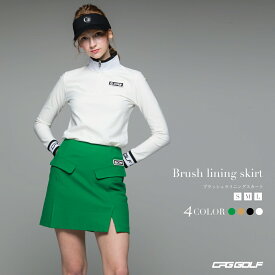 【CPG GOLF公式】 ゴルフウェア レディース スカート ゴルフスカート ボトムス ミニスカート ブラッシュライニングスカート 裏起毛 吸湿 発熱 ストレッチ フラップポケット 台形スカート シンプル ミニスカ かわいい おしゃれ 韓国