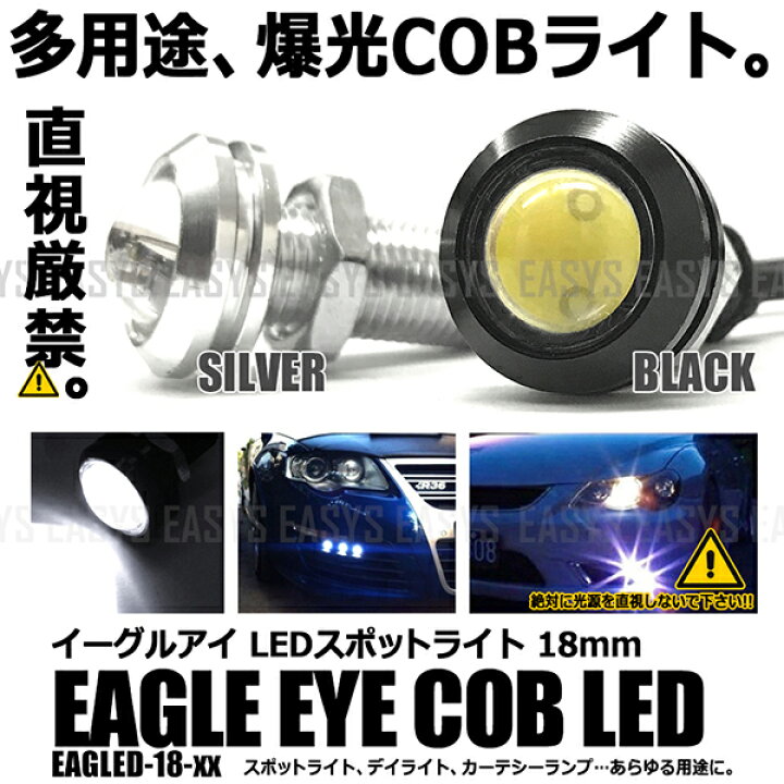 楽天市場】イーグルアイ LED スポットライト 2個セット COB ボルト型 