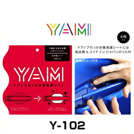 YAM Y-102 ドアノブ引っかき傷防止フィルム シエンタ（P17） ハンドルプロテクター 保護フィルム 4枚セット 透明フィルム