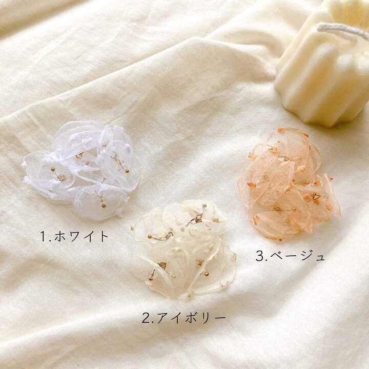 楽天市場】淡色 ドット チュール フラワーパーツ【4個入】ドット柄 