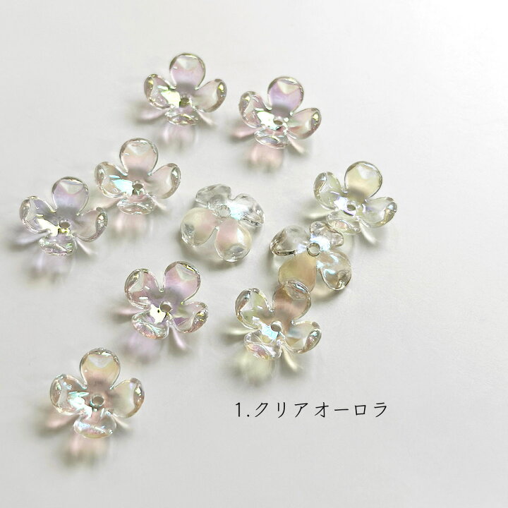 楽天市場】フラワーアクリルビーズ【10個入】花 金木犀 4弁 フラワー 