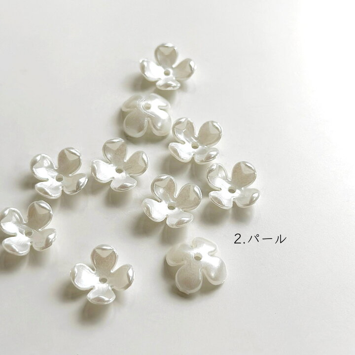 楽天市場】フラワーアクリルビーズ【10個入】花 金木犀 4弁 フラワー 
