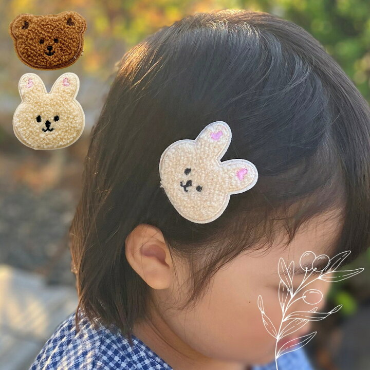 楽天市場】もこもこ アニマル ヘアクリップ【2個入】かわいい トレンド  