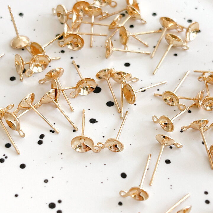 楽天市場】カン付き おわん型 ピアス【約50個入】5mm 6mm 8mm ピアス 
