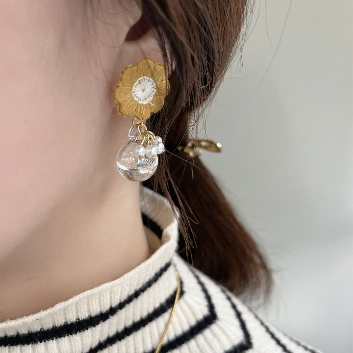 楽天市場】刺繍フラワーカボション 【10個入】 フラワー カボション 