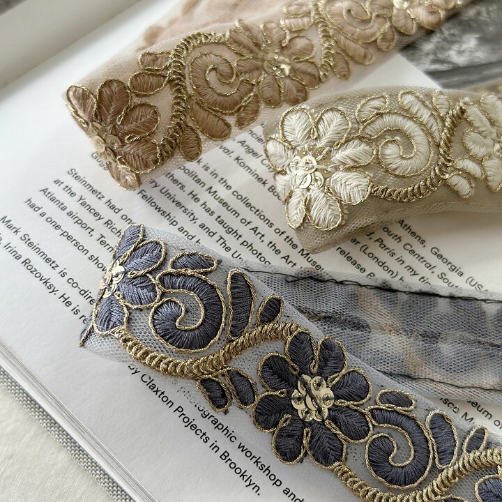 楽天市場】幅3cm インド刺繍リボン 【50cm入】 幅30 フラワー 花 刺繍 